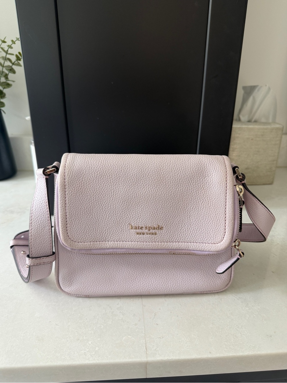 kate spade Pale Pink Pebbled Leather Crossbody Bag